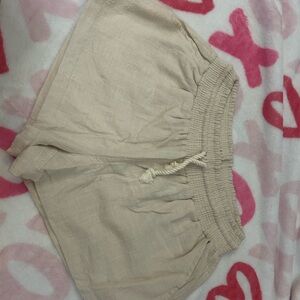 Ocean Drive High Waist Cream Shorts